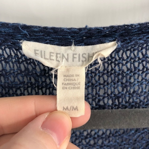EILEEN FISHER Organic Linen Knit Sweater Top Asymmetrical Layering Lagenlook M - Picture 4 of 9